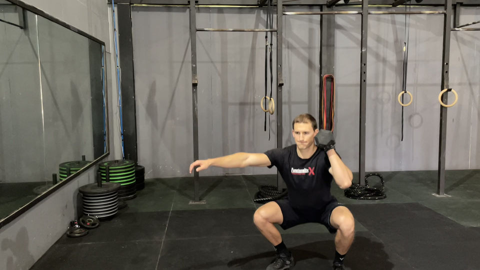 Single Arm Dumbbell Front Rack Squat